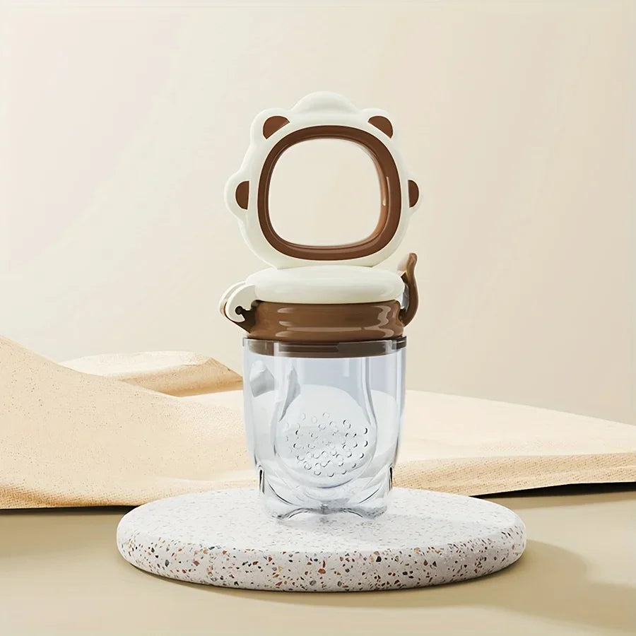 Mould Fruit & Vegetable Feeder with Silicone Mesh Cartoon Lion Food Feeder Juice Feeding Teething Utensils for Baby Food Mills