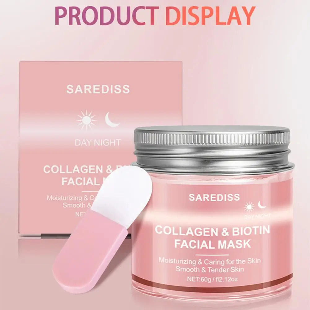 Collagen Hydrating Peel-Off Mask With Scraper Tighten Face Lifting Moisturizing Face Mask Deep Cleansing Brighten Skin Care Mask