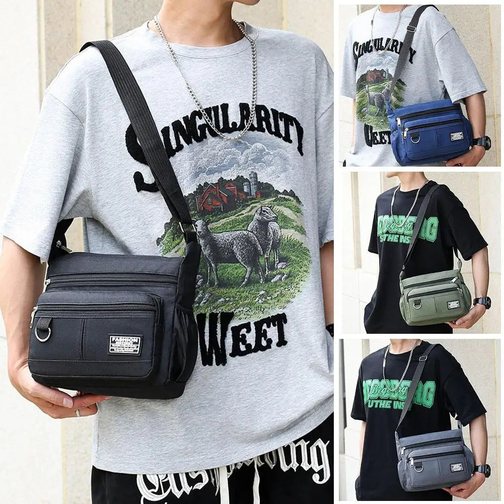 Men's Crossbody Bag Oxford Cloth Multi-pocket Shoulder Bag Hundreds Of Classic Multi-layer Leisure Travel Office Bag