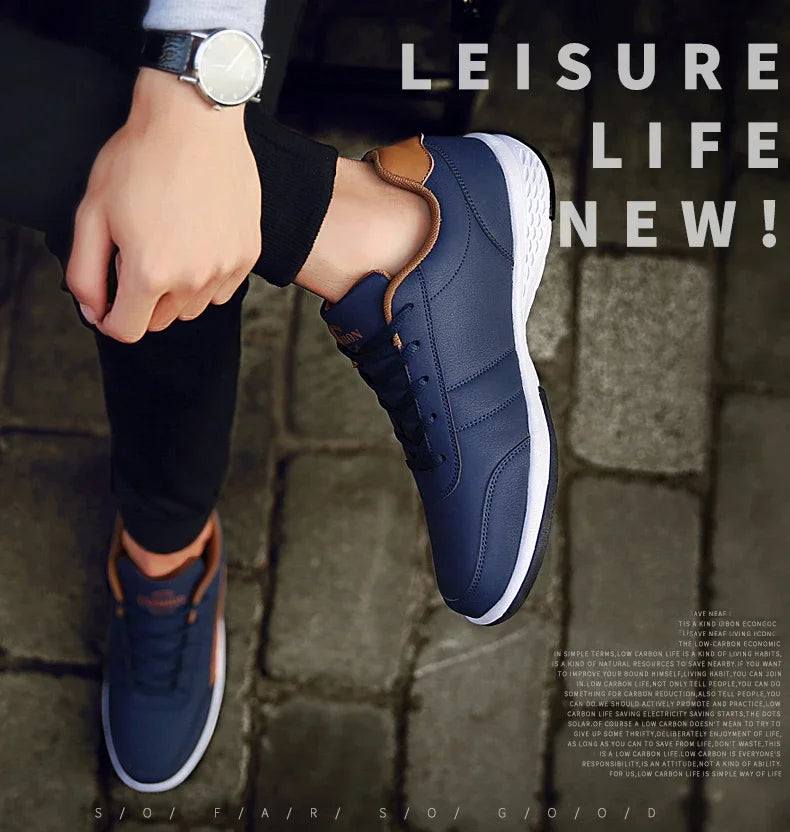 Men Leather Sneaker Waterproof