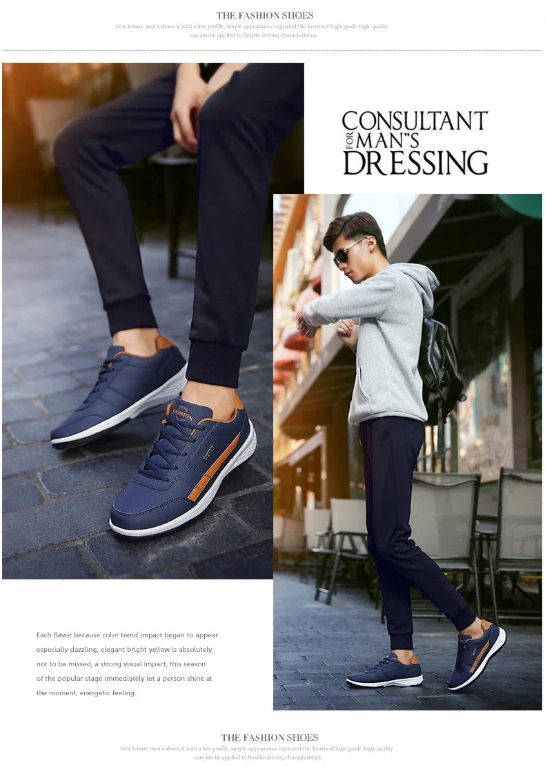 Men Leather Sneaker Waterproof
