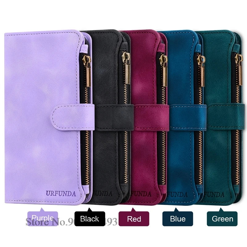 Zipper Wallet Case For Samsung Galaxy A11 A21S A01 A03 Core A23 5G A02 A02s A03s A04 A04e A04s A05 A05s Case Leather Flip Cover