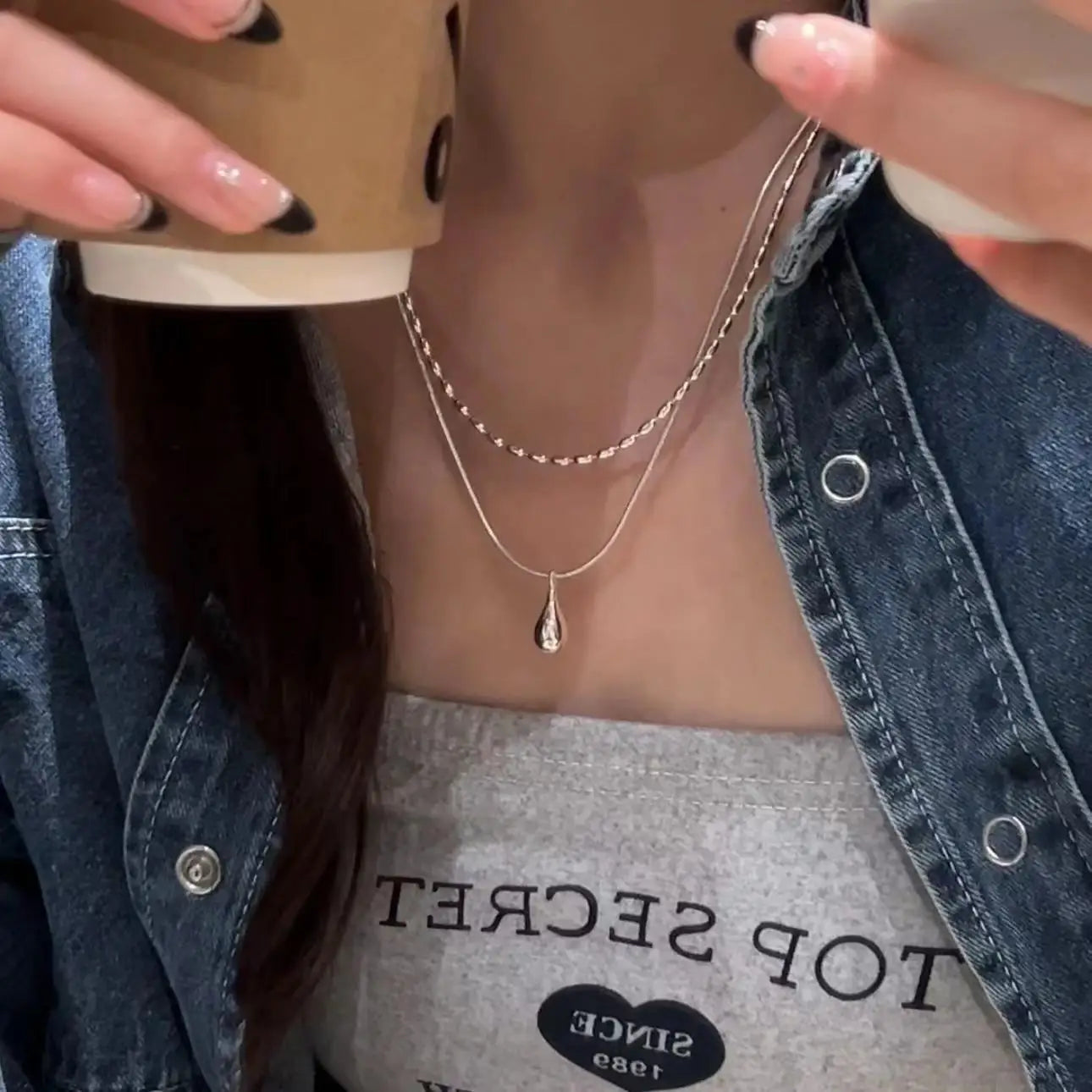 Double Layer Pendant Necklace