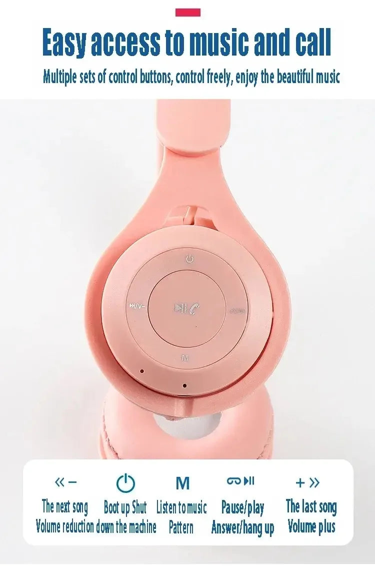Y08 Macaron Wireless Bluetooth Headphones With Microphone Wired Earphones Gaming Headset Gamer Mp3 Players Choice Kids Gifts
