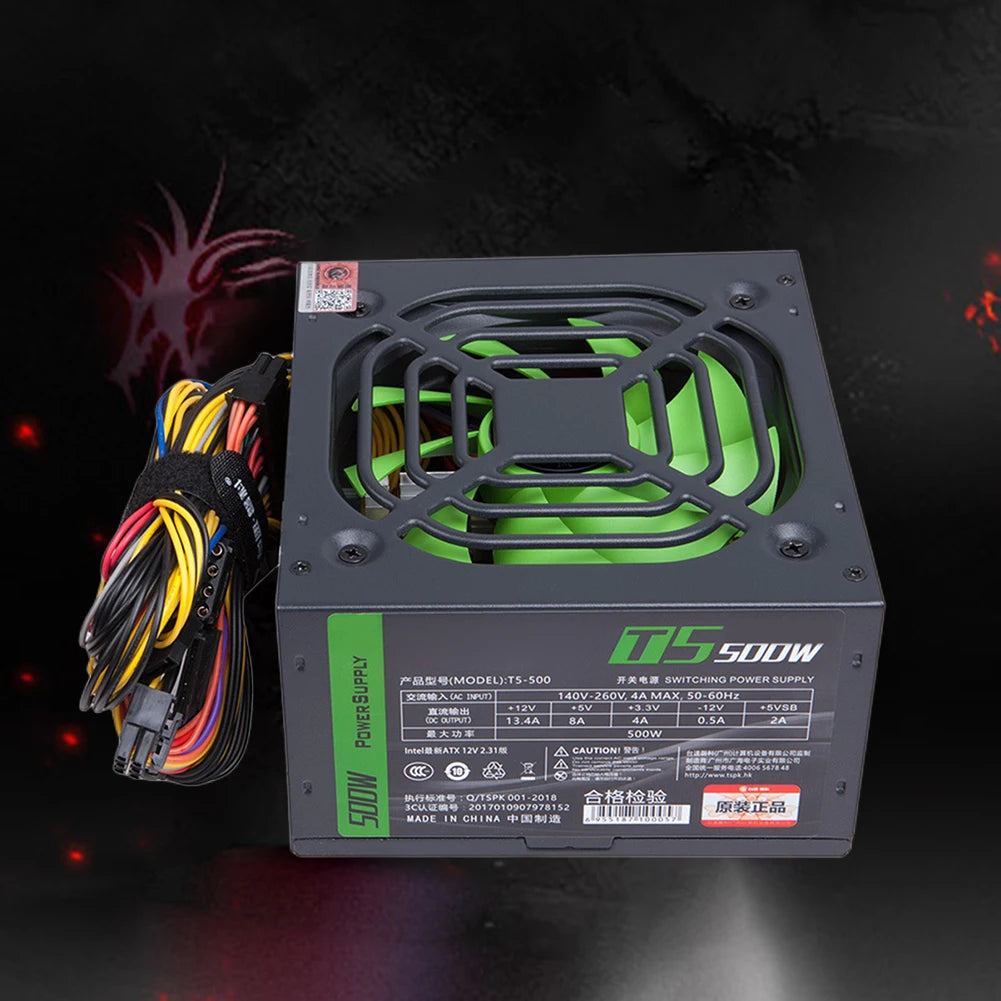 Desktop PSU Silent Gaming PC Power Supply Dual 6Pin ATX Power Supply 2 SATA Six Protection 8 CPU for Desktop PC for Computer