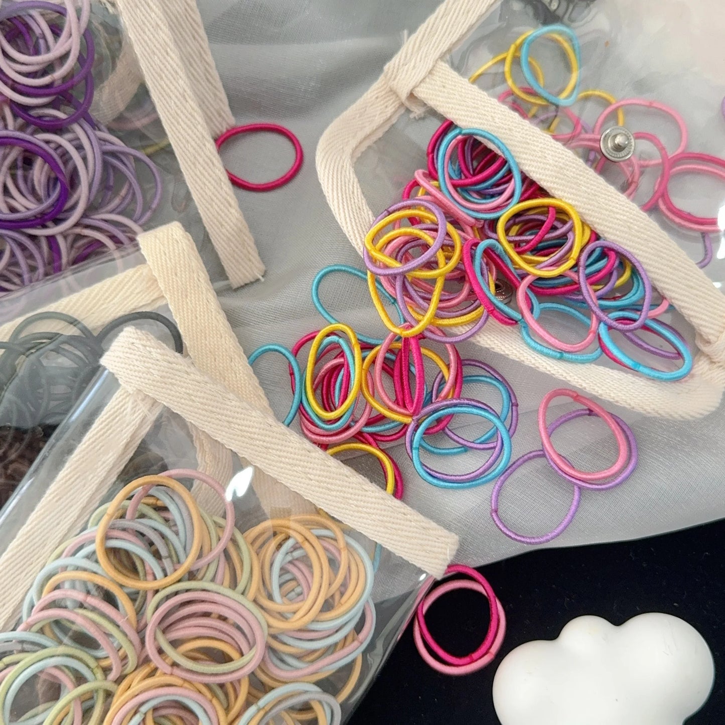 50-100Pcs Ealstic Basic Hair Ties Girls Ponytail Hold Scrunchie Rubber Band Kids Fashion Hair Band Accessories Suitable As Gift