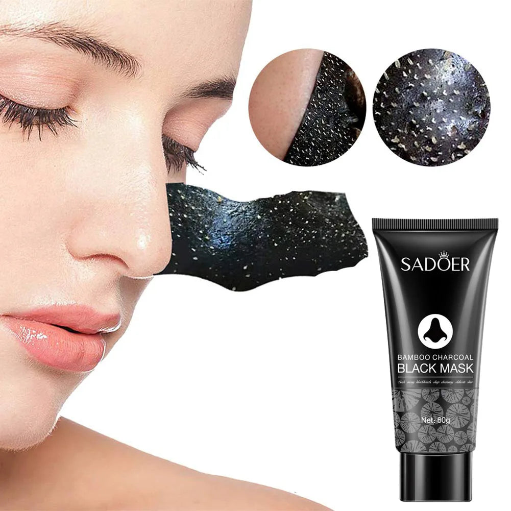 Bamboo Charcoal Nose Blackhead Remover Mask Deep Cleansing Shrink Pore Acne Treatment Mask Skin Care Nose Black Dots Pore Mask