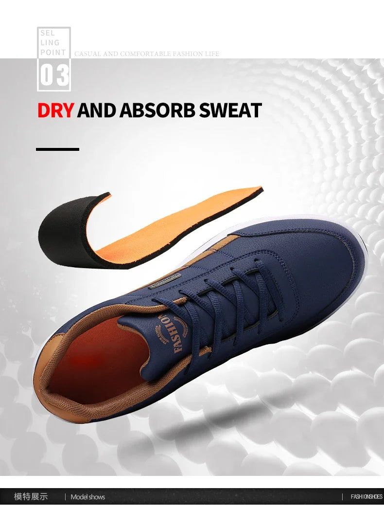 Men Leather Sneaker Waterproof