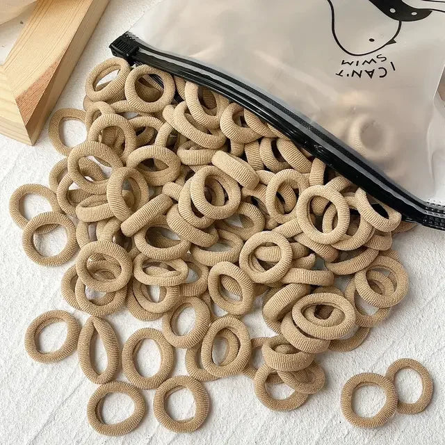 50-100Pcs Ealstic Basic Hair Ties Girls Ponytail Hold Scrunchie Rubber Band Kids Fashion Hair Band Accessories Suitable As Gift