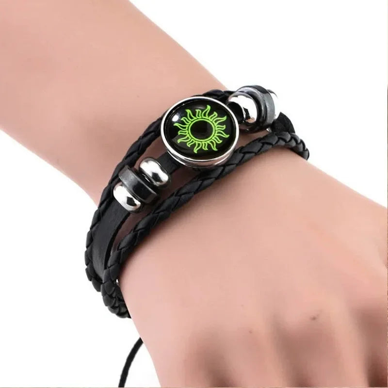 1/2Pcs Sun Moon Bracelet Luminous Adjustable Black Braided Romantic Bracelets for Friend Girlfriend Friendship Birthday Gifts