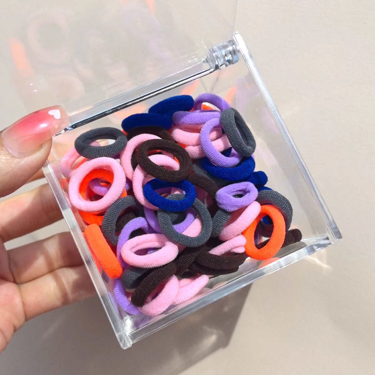 50-100Pcs Ealstic Basic Hair Ties Girls Ponytail Hold Scrunchie Rubber Band Kids Fashion Hair Band Accessories Suitable As Gift