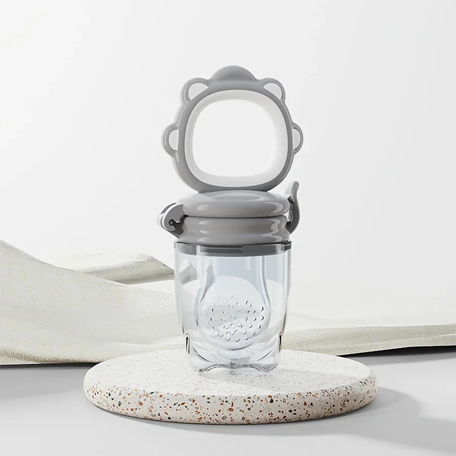 Mould Fruit & Vegetable Feeder with Silicone Mesh Cartoon Lion Food Feeder Juice Feeding Teething Utensils for Baby Food Mills