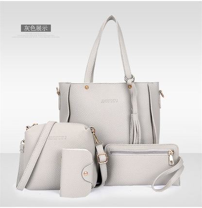 The New Bucket Tassel Women&#039;s Single-shoulder Bag Four-piece Set
