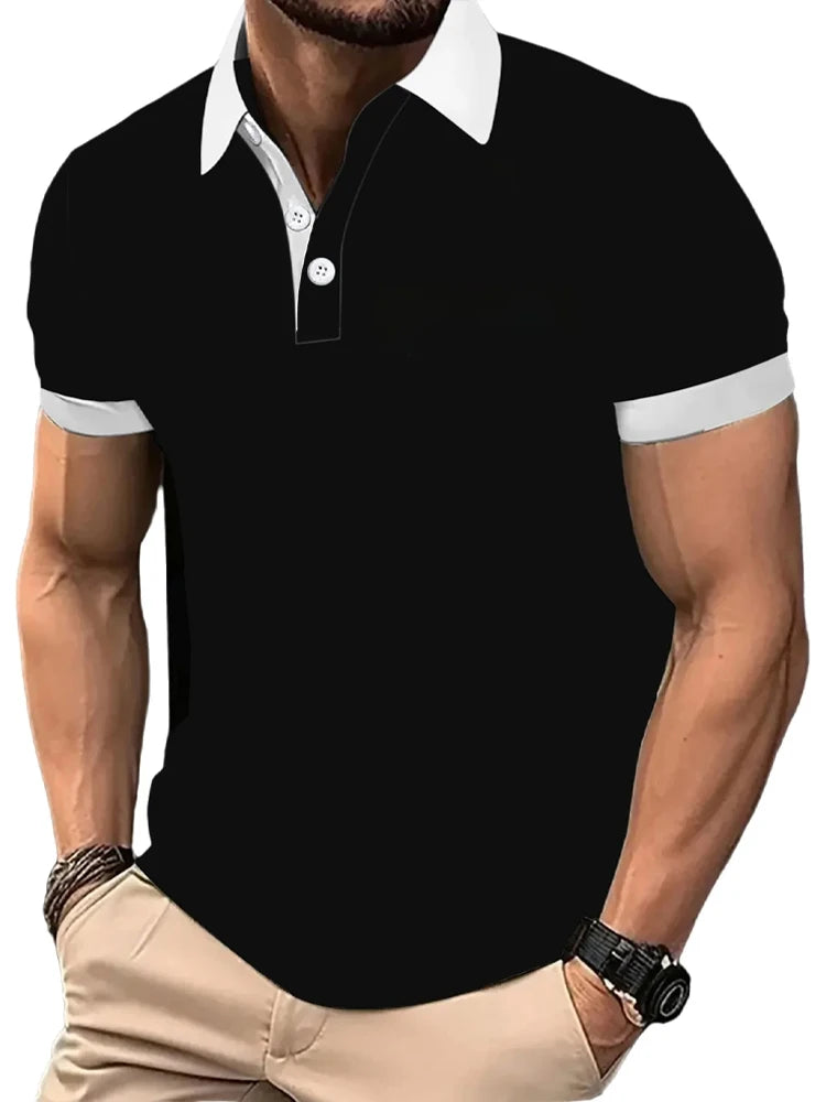 Men's Golf Shirt Polo Shirt Business Casual Polo Collar Short Sleeve Fashion Basic Buttons Summer Regular Fit Men's Clothing