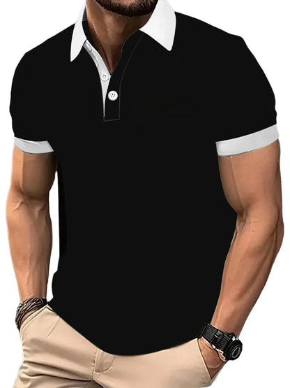 Men's Golf Shirt Polo Shirt Business Casual Polo Collar Short Sleeve Fashion Basic Buttons Summer Regular Fit Men's Clothing