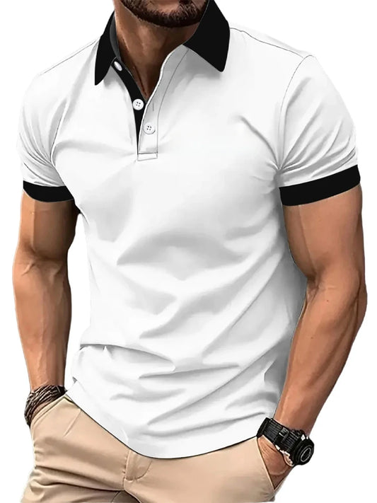 Men's Golf Shirt Polo Shirt Business Casual Polo Collar Short Sleeve Fashion Basic Buttons Summer Regular Fit Men's Clothing