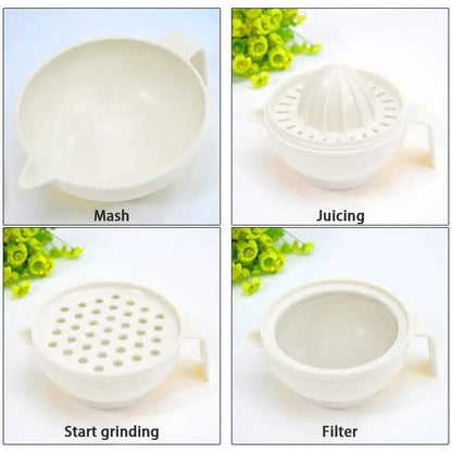 Baby Food Supplement Multifunctional Grinding Bowl Set Manual Food Grinding Fruit Puree Cooking Machine Mash Filter Juicer
