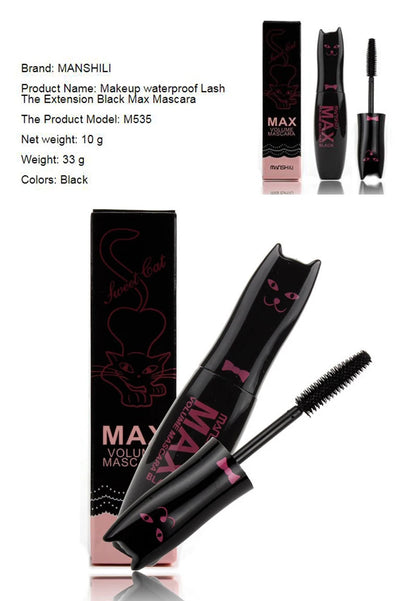 Make Up MAX Volume Curling Mascara Waterproof Thick Lengthening Lash Extention Natural Makeup Eyelashes Black Cat Kitty Cute
