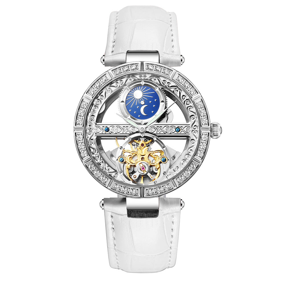 Waterproof Fashion Diamond Carved Hollow Automatic Mechanical Watch