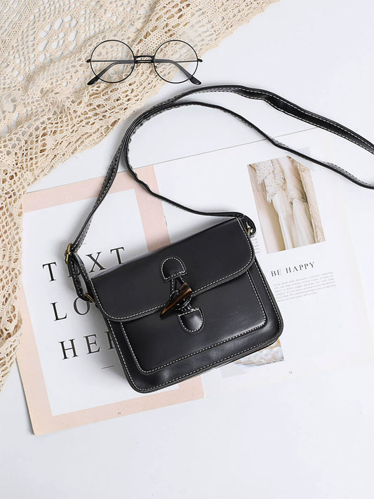Japanese Literary Retro College Style Small Fresh Small Leather Bag Student Versatile Small Bag Female Forest Style Single Shoulder Crossbody Summer