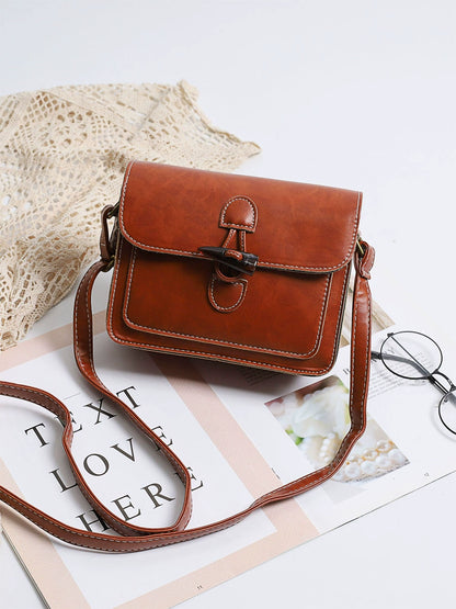 Japanese Literary Retro College Style Small Fresh Small Leather Bag Student Versatile Small Bag Female Forest Style Single Shoulder Crossbody Summer