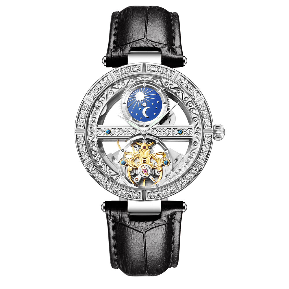 Waterproof Fashion Diamond Carved Hollow Automatic Mechanical Watch