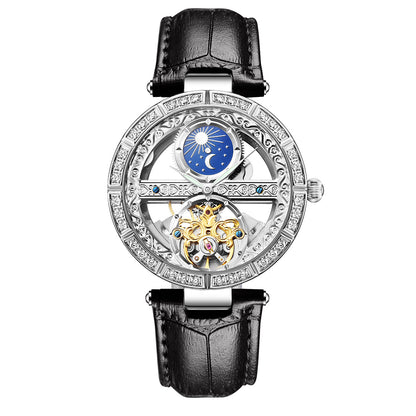 Waterproof Fashion Diamond Carved Hollow Automatic Mechanical Watch