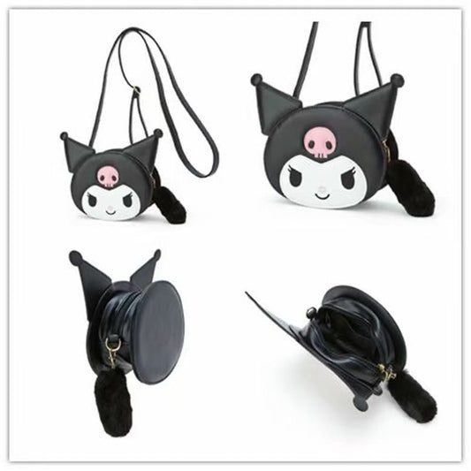 Cute Girl&amp;#039;s New Small White Kt Plush Pull Head Head Type Crossbody Bag Crossbody Bag Cartoon Shape Shoulder Bag