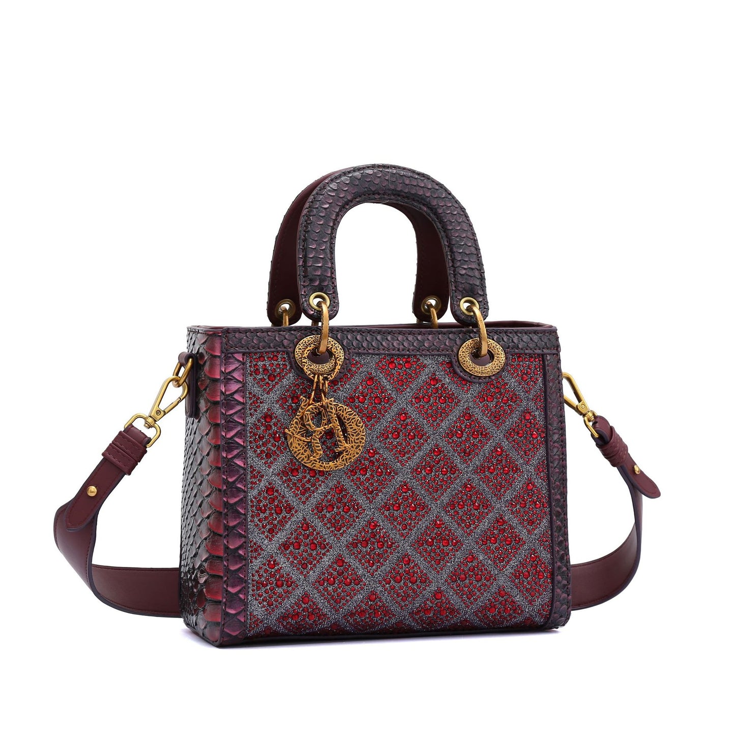 Lingge Full Diamond Bag Women&#039;s Ladies Bags Heavy Industry Light Luxury High-end Handbag Shoulder Crossbody Bag