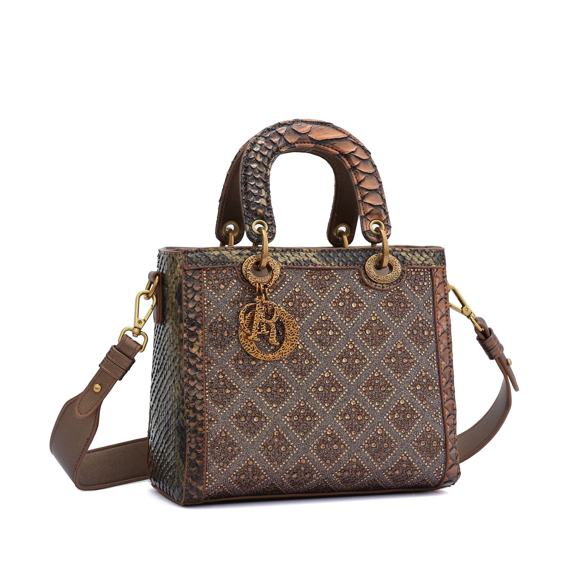 Lingge Full Diamond Bag Women&#039;s Ladies Bags Heavy Industry Light Luxury High-end Handbag Shoulder Crossbody Bag