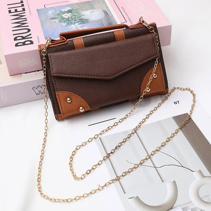 Vintage Simple Ladies Wallet Harry Potter Handbag Shoulder Chain Bag Cartoon Pattern Chinese Brand Handmade Leather Purse