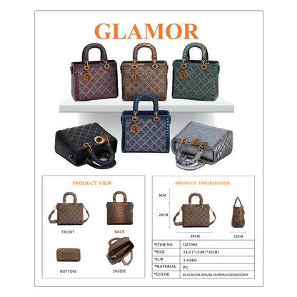 Lingge Full Diamond Bag Women&#039;s Ladies Bags Heavy Industry Light Luxury High-end Handbag Shoulder Crossbody Bag