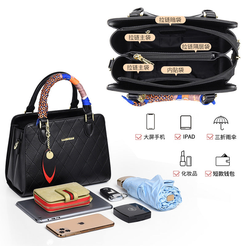 Cowhide Handbag Middle-aged Mother Bag Shoulder Bag Crossbody Bag  New Fashion Women&#039;s Bag