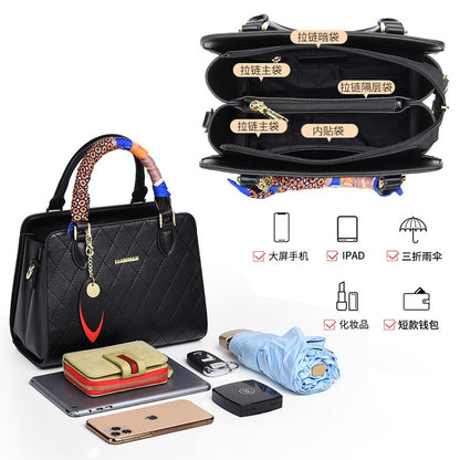 Cowhide Handbag Middle-aged Mother Bag Shoulder Bag Crossbody Bag  New Fashion Women&#039;s Bag