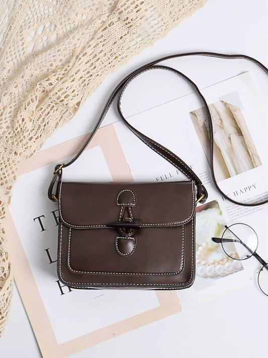Japanese Literary Retro College Style Small Fresh Small Leather Bag Student Versatile Small Bag Female Forest Style Single Shoulder Crossbody Summer