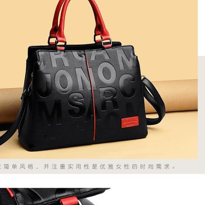 Genuine Goods Genuine Leather Middle-aged Mother Bag New Fashion All-match Shoulder Messenger Bag Women&#039;s Handbag Big Bag