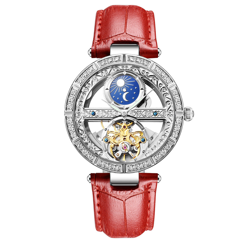 Waterproof Fashion Diamond Carved Hollow Automatic Mechanical Watch