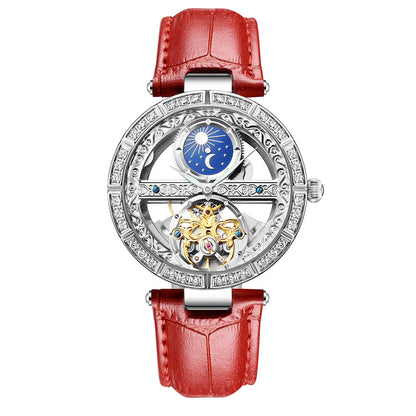 Waterproof Fashion Diamond Carved Hollow Automatic Mechanical Watch