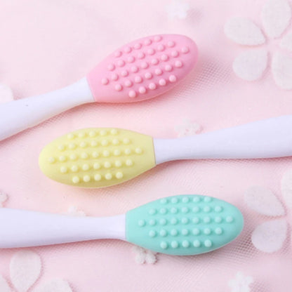 Skin Care Lip Exfoliating Facial Cleansing Face Scrub Nose Clean Brush Blackhead Remove Silicone Double-Sided Skin Care Tool