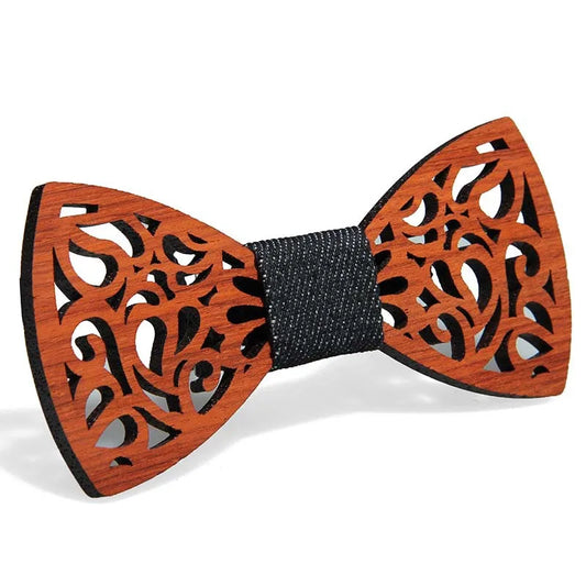 Fashion Wooden Bow Tie For Men Unisex Hollow Out Carved Retro Wooden Neck Ties Adjustable Strap Vintage Bowtie Gravata Corbatas