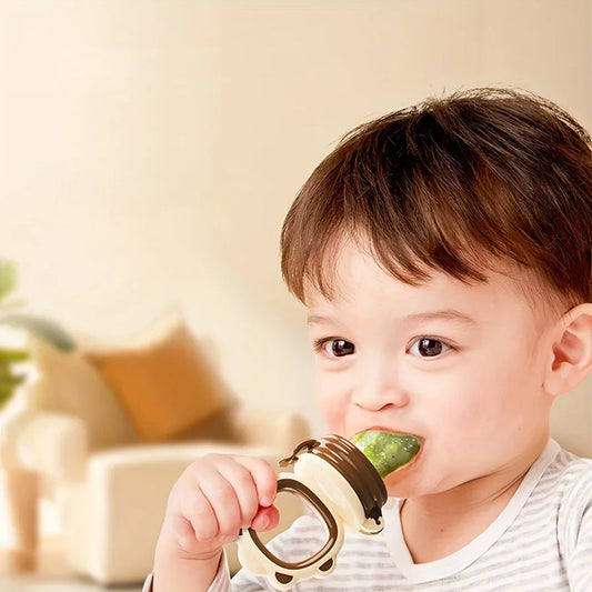 Mould Fruit & Vegetable Feeder with Silicone Mesh Cartoon Lion Food Feeder Juice Feeding Teething Utensils for Baby Food Mills