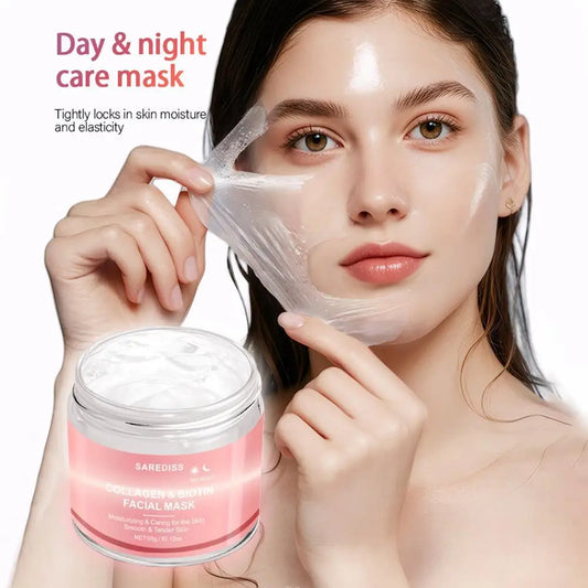 Collagen Hydrating Peel-Off Mask With Scraper Tighten Face Lifting Moisturizing Face Mask Deep Cleansing Brighten Skin Care Mask