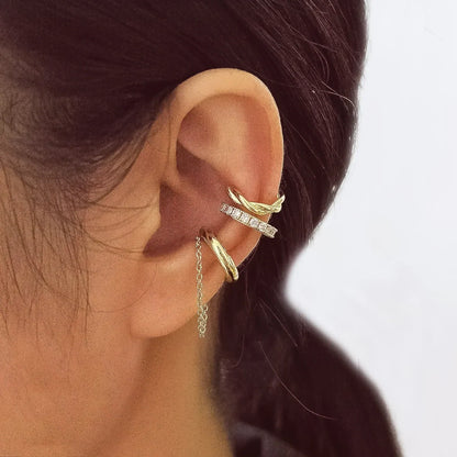 Fashion Gold Silver Color Leaves Clip Earrings for Women Men Creative Simple C Ear Cuff Non-Piercing Ear Clip Set Trendy Jewelry