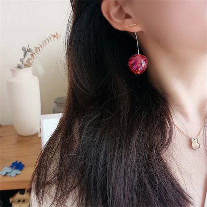 Fashion Acrylic Cherry Earrings Simple Resin Petals Drop Earring For Women INS Jewelry Women Trendy Accessories