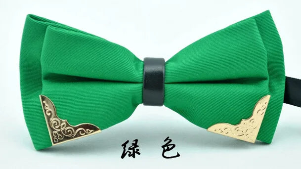 Men's Solid Black White Bow Ties Formal Dress Wedding Bowties For Men Women Leisure Metal Bling Butterfly Bowknot Banquet Cravat
