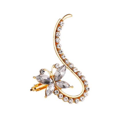 New Fashion Creative Crystal Rhinestone  Stud Earrings For Women Wrap Ear Cuff Clip Earrings Girl Trendy  Jewelry