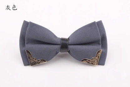 Men's Solid Black White Bow Ties Formal Dress Wedding Bowties For Men Women Leisure Metal Bling Butterfly Bowknot Banquet Cravat