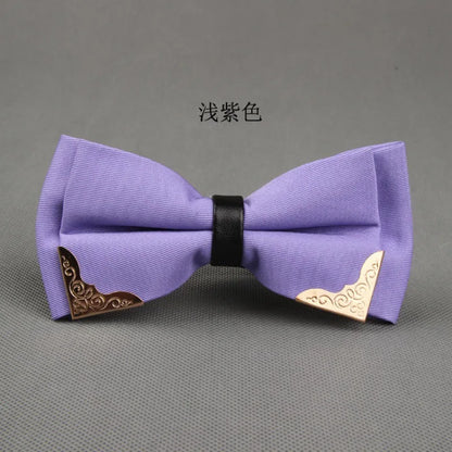 Men's Solid Black White Bow Ties Formal Dress Wedding Bowties For Men Women Leisure Metal Bling Butterfly Bowknot Banquet Cravat