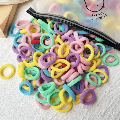50-100Pcs Ealstic Basic Hair Ties Girls Ponytail Hold Scrunchie Rubber Band Kids Fashion Hair Band Accessories Suitable As Gift