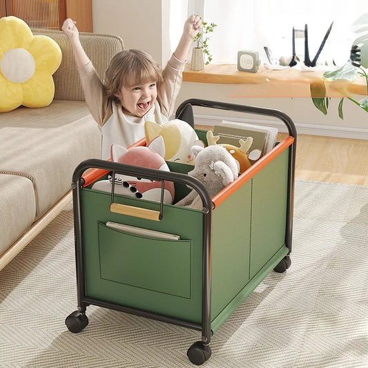 New Children's Toy Storage Rack Mobile Home Bookshelf Building Blocks Picture Booksn Dollsm Snacks Storage Basket
